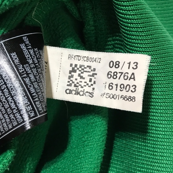 Celtics Adidas Track Jacket Full Zip Polyester Stretch Green Gray Mens Medium - Picture 8 of 9